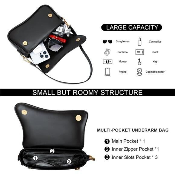 Trendy small shoulder bag for women cute clutch crossbody hobo underarm purse - Picture 4 of 7